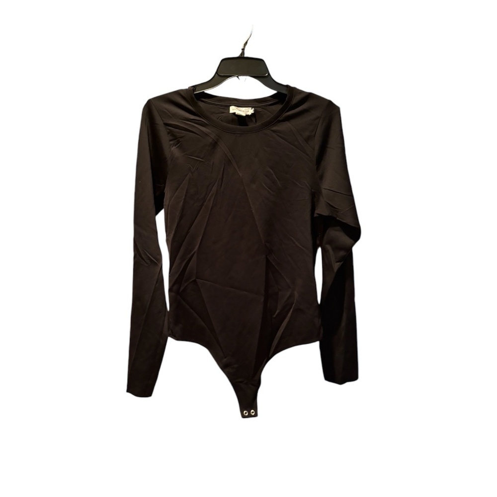 Good American Black Long Sleeve Bodysuit